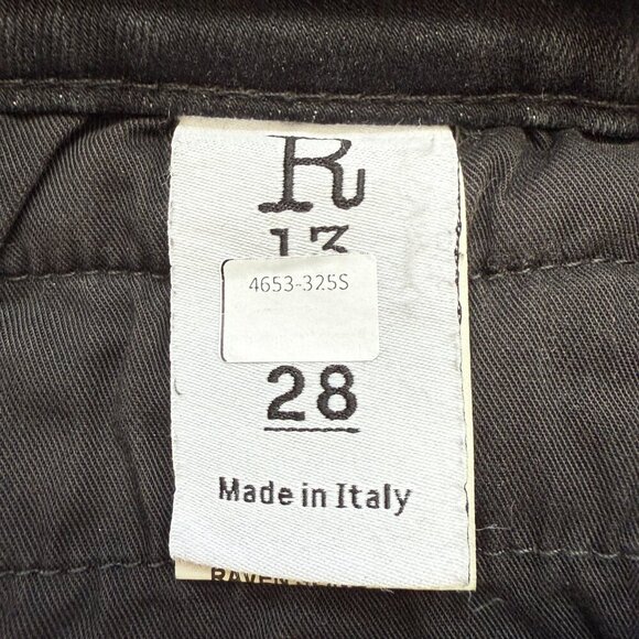 R13 Biker Boy Distressed Skinny Denim Jeans Women's 28 Gino Black Raw Hem NWOT - Picture 16 of 16